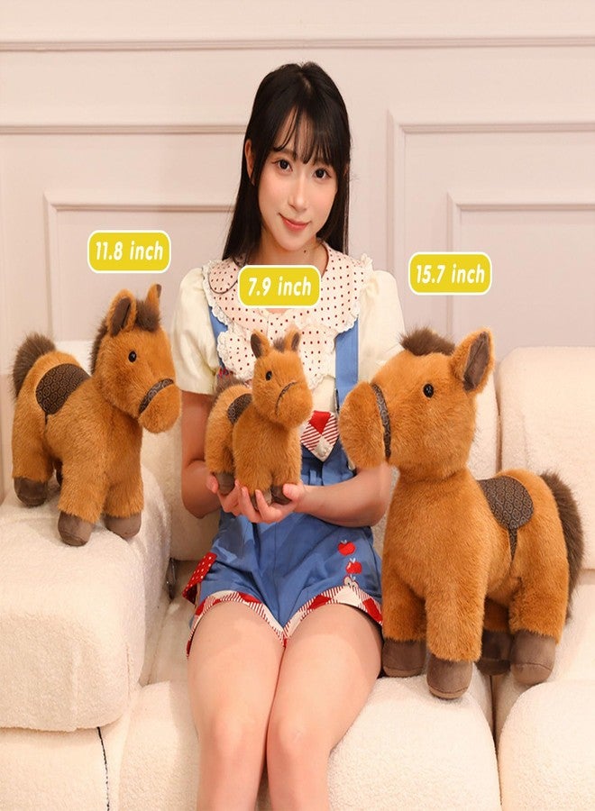 PEACH CAT Horse Stuffed Animal 12" Cute Horse Plush Soft Plushies Toys Gifts for Kids Beige - Image 4